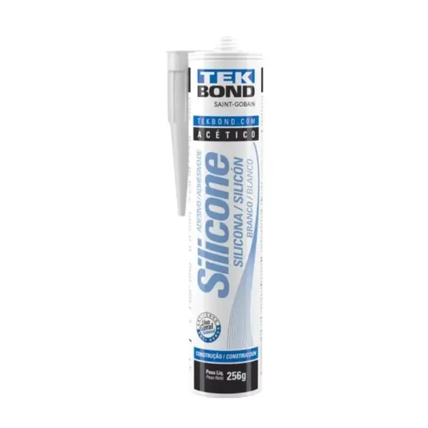 ADESIVO DE SILICONE ACETICO BRANCO 256G